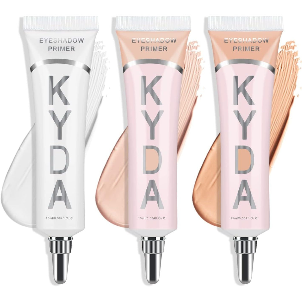 Ownest Triple Pack Eyeshadow Primer, 24-Hour Long-Lasting Waterproof Eye Makeup Base, Wrinkle-Proof Liquid Eyeshadow Primer Cream 15ml - A