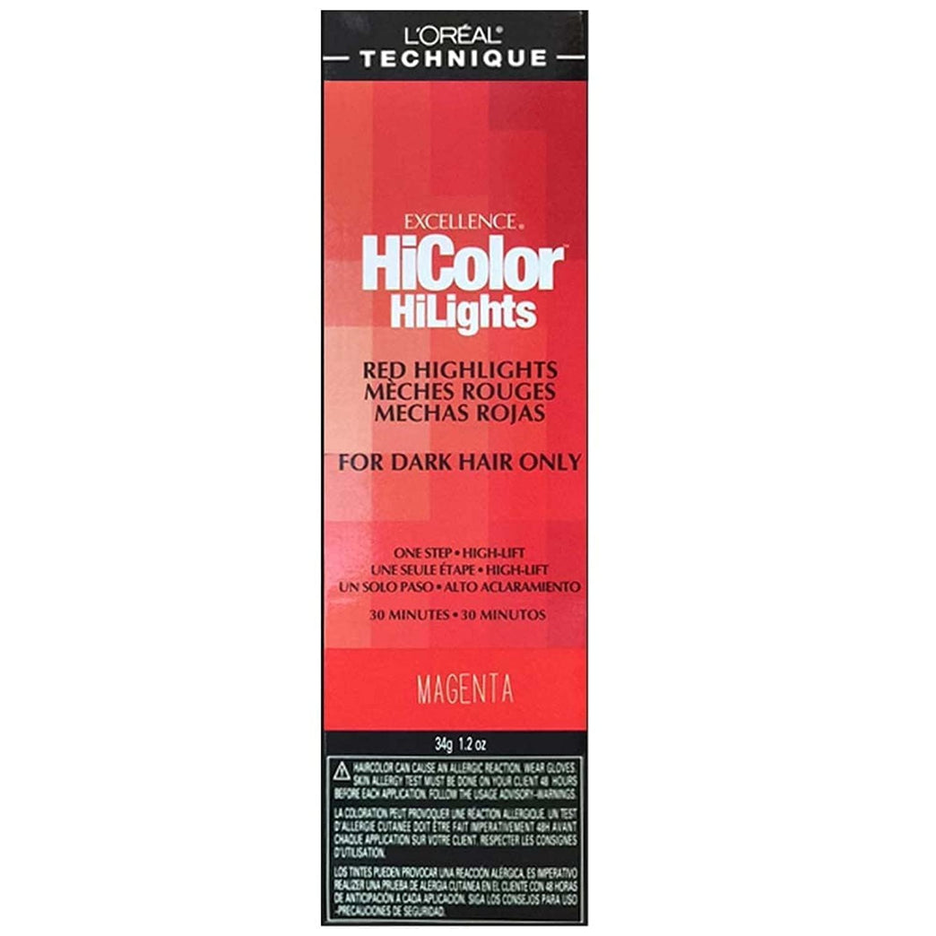 L’Oréal Excel Hicolor HiLights Magenta 35 ml - Vibrant & Fresh 1 Set w/1.2oz Brand New Factory Direct