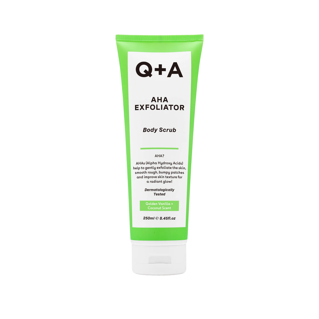 AHA Exfoliator Body Scrub with Lactic Acid and Glycolic Acid, Golden Vanilla + Coconut Scent, 250ml