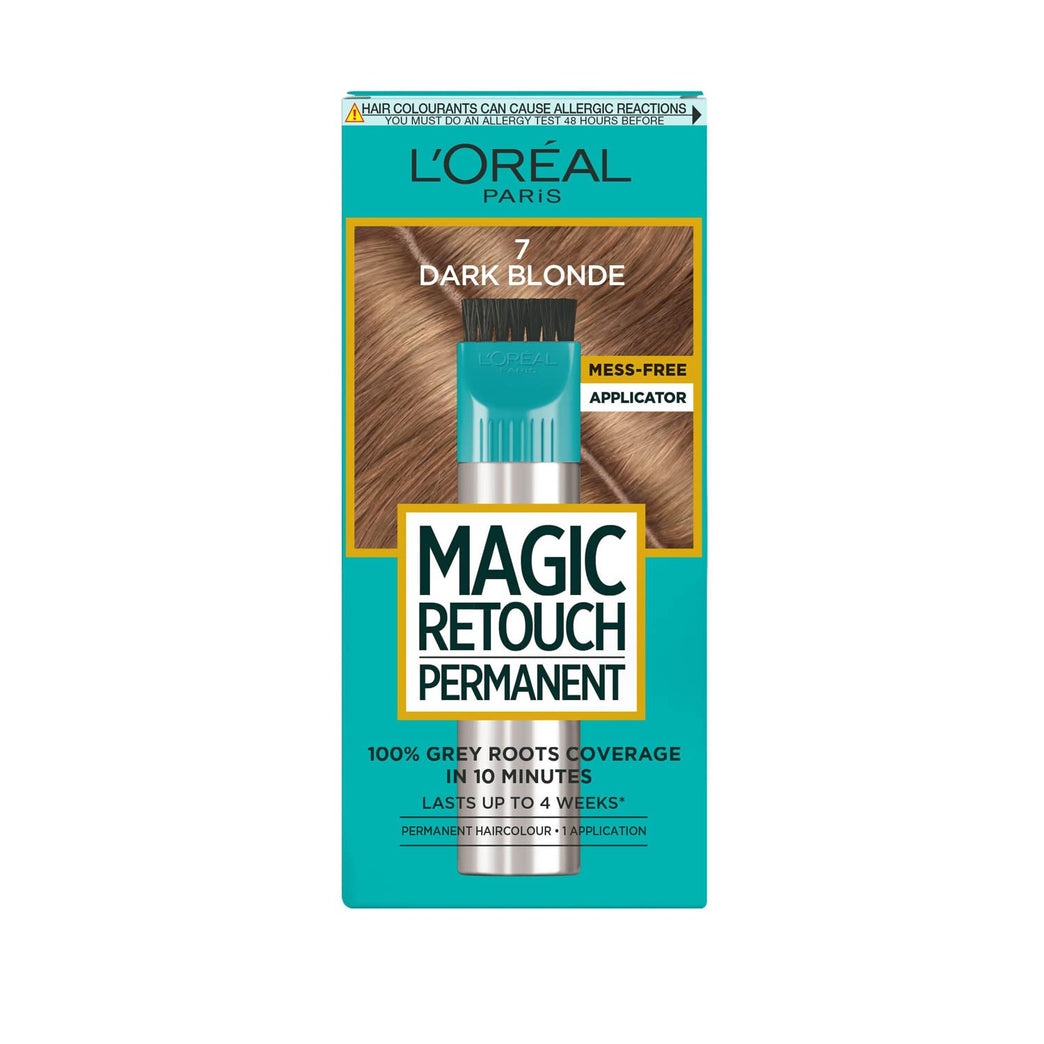 L'Oreal Paris Magic Retouch Permanent Root Concealer, Dark Blonde 7 - Cover Greys in 10 min, Lasts 4 Weeks, Easy Application