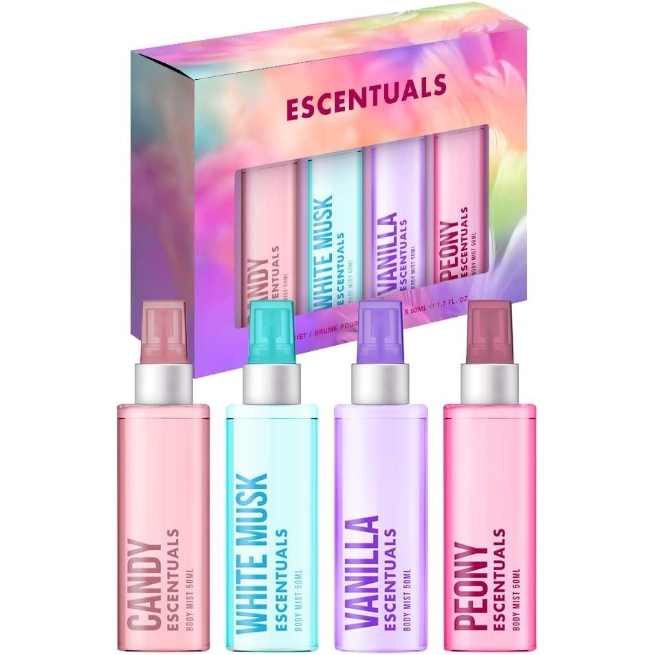 Escentuals Mini Mist Womens Gift Set - 4 x 50ml Body Mist Fragrance Spray