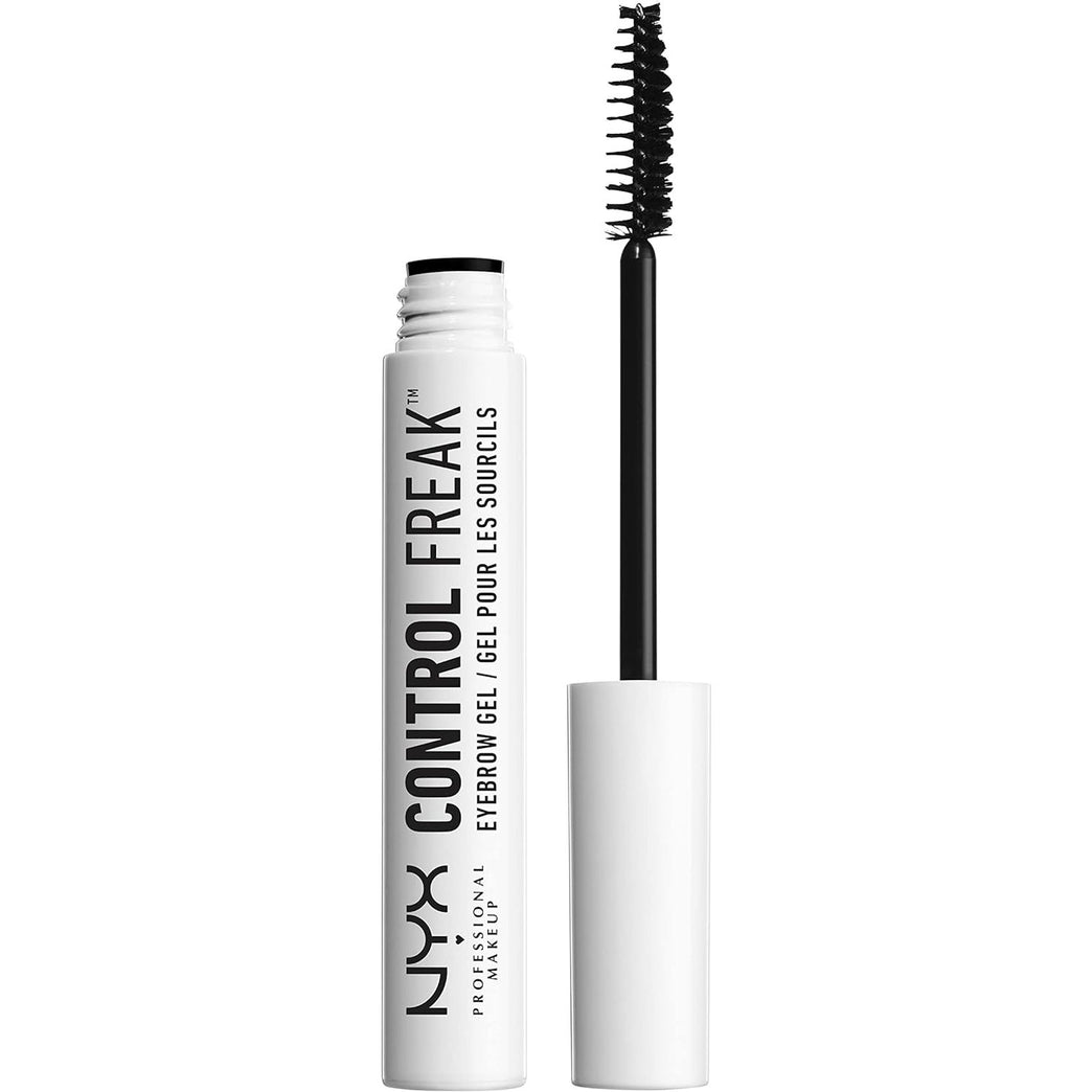 NYX Professional Makeup Control Freak Eyebrow Gel, Clear Brow Setter and Clear Mascara, Tames Brows and Sets Colour, Non-Sticky and Non-Flaking, 10 ml