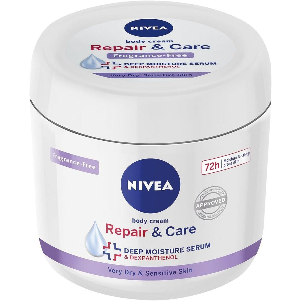 NIVEA Repair & Care Cream: Deep Moisturizing Body Cream for Dry, Sensitive Skin