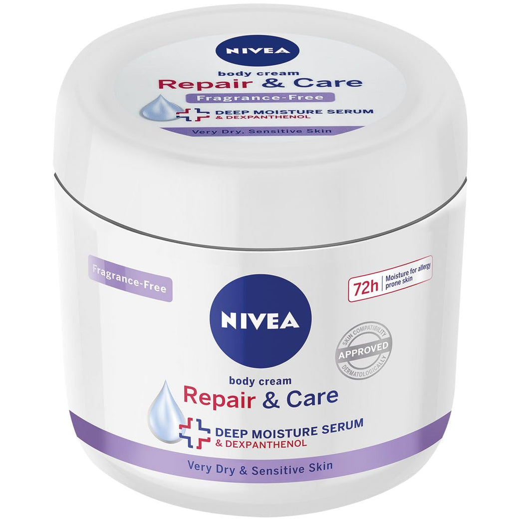 NIVEA Repair & Care Cream: Deep Moisturizing Body Cream for Dry, Sensitive Skin