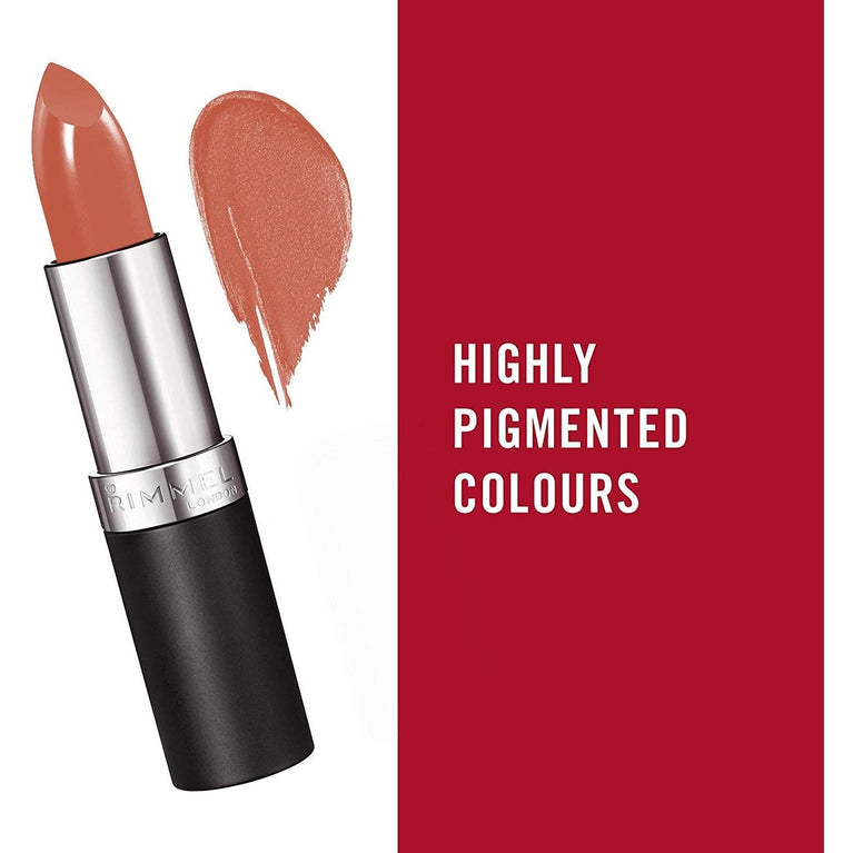 Rimmel London Lasting Finish Long-lasting Lipstick, 210 Coral in Gold, 4 g