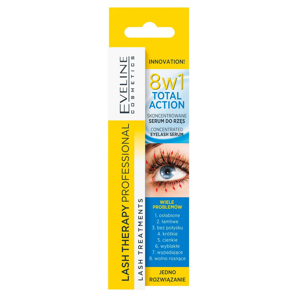 Eveline Cosmetics 8in1 Eyelash Amplifier Serum | 10 ML | Argan Oil and Hyaluronic Acid Infused Lash Strengthener | Promotes Growth and Volume | Perfect Mascara Base with 30-Day Money Back Guarantee