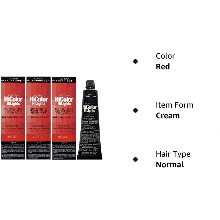 L’Oreéal Excel Hicolor HiLights Magenta 34 g (3-Pack)