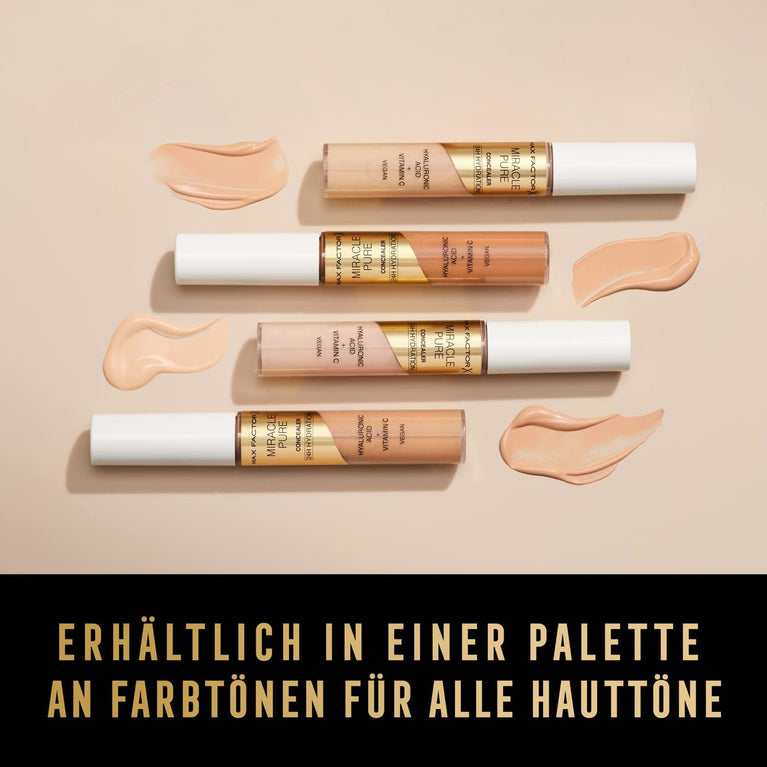 Max Factor Miracle Skin-Enhancing Concealer with Hydrating Hyaluronic Acid and Vitamin C, Shade 05 - Environmentally Friendly and Long-Lasting Coverage