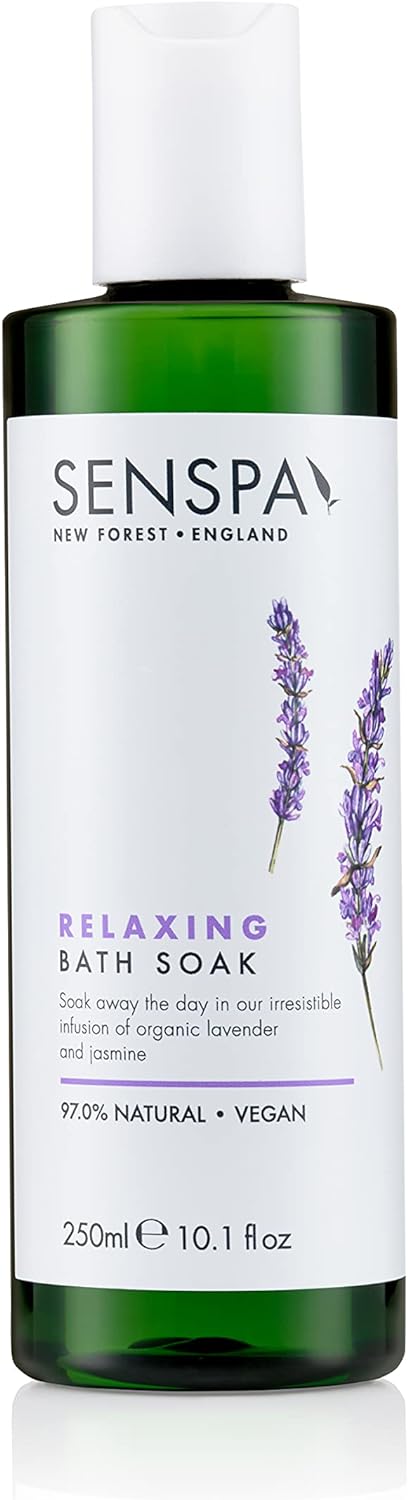 SenSpa Lavender Bath Soak with Vegan Bubble Bath, 250ml