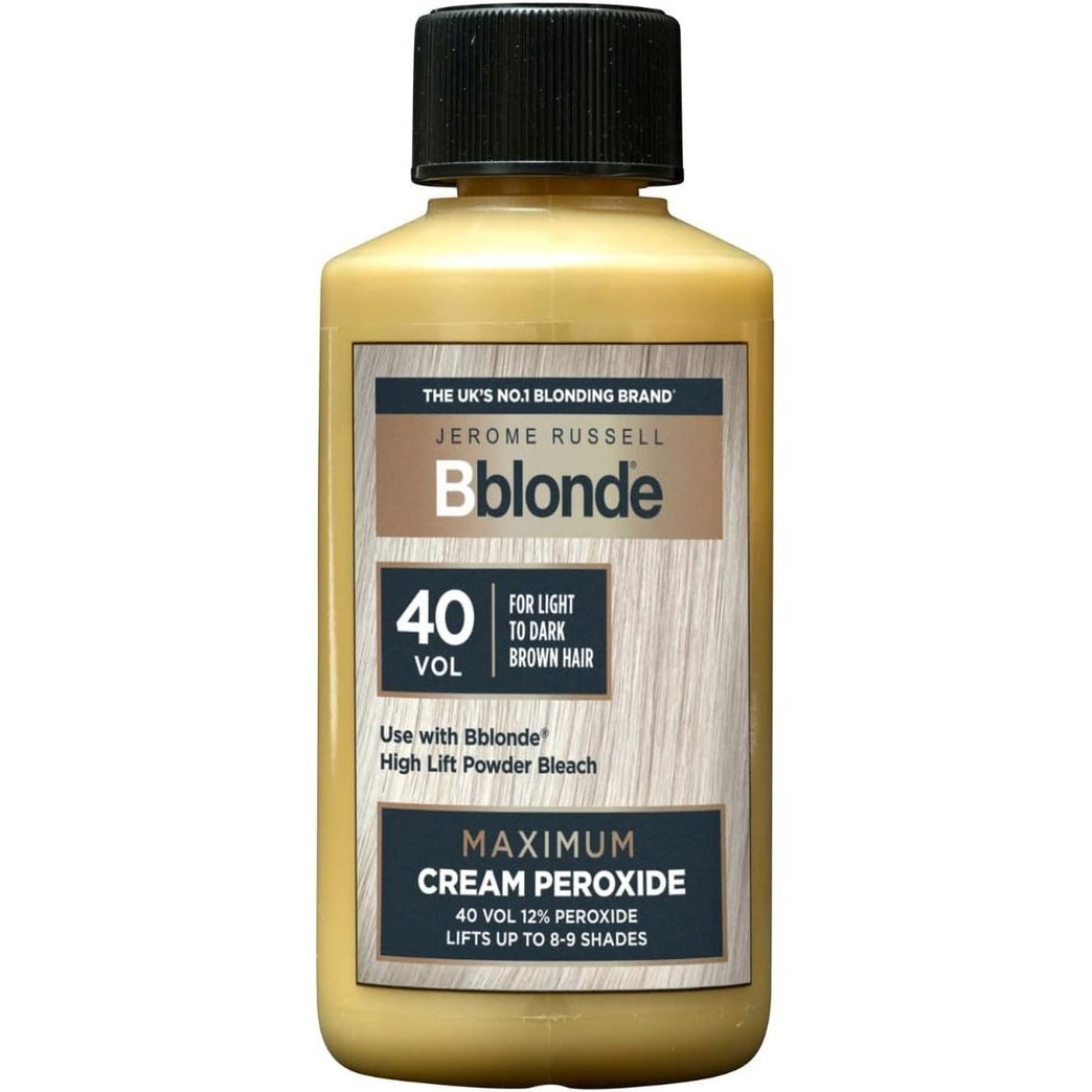 Jerome Russell Bblonde Cream Peroxide - High Lift, Medium to Dark Brown Hair, 40 Volume, 12% Strength, 75ml