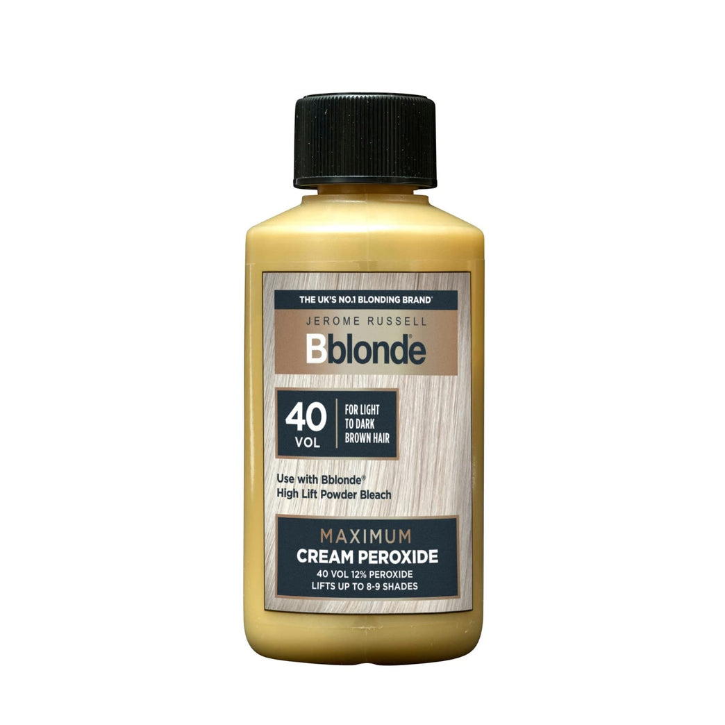 Jerome Russell Bblonde Cream Peroxide - High Lift, Medium to Dark Brown Hair, 40 Volume, 12% Strength, 75ml