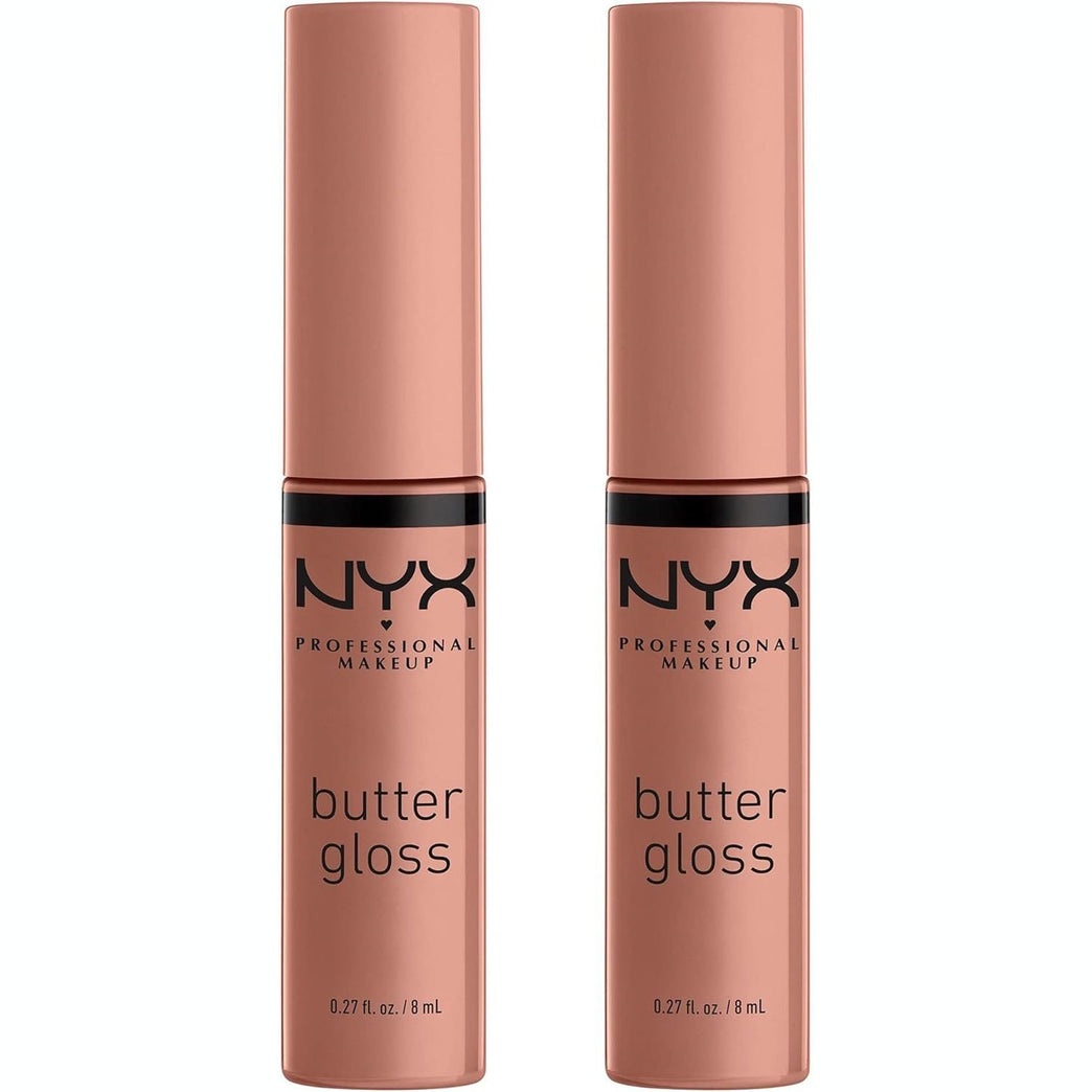 NYX Professional Makeup Butter Gloss Duo Pack, Non-Sticky Lip Gloss in Madeleine Shade