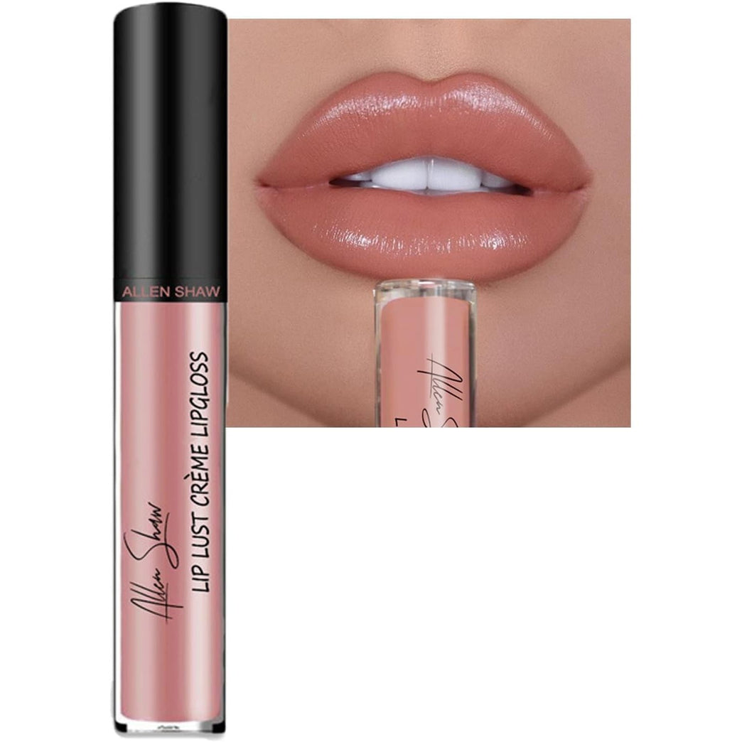 Hypoallergenic Creamy Lip Gloss with Plumping Effect, Long-Lasting Waterproof Velvet Liquid Lipstick in Nude (#02)