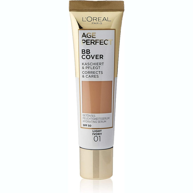 L'Oréal Paris Age Perfect BB Cream in 01 Light Ivory - Infused with Hydrating Serum and Enhanced with SPF 50 Protection