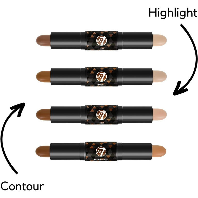 W7 Dual-Purpose Contour & Highlight Wand - Ideal for Fair Complexion