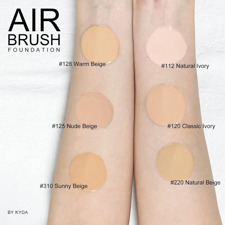 KYDA AirBrush Foundation Spray - Natural Beige, High Coverage Makeup Foundation by Ownest Beauty