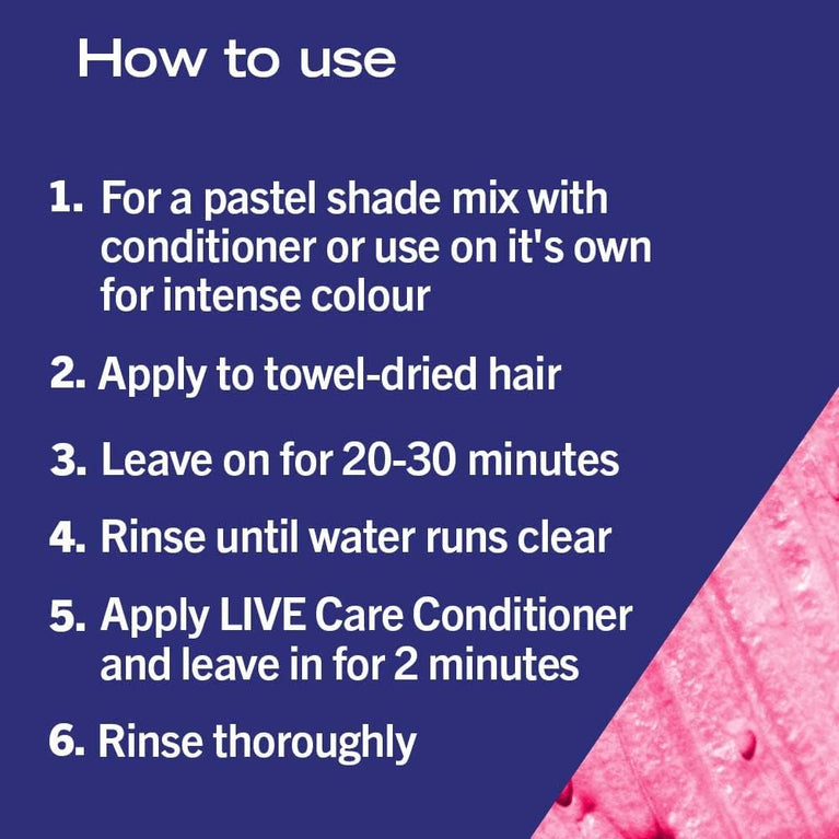 Live Ultra Brights Or Pastels, Vibrant Semi Permanent Pink Hair Dye, 91 Raspberry Rebel, 1 Count (Pack of 1)