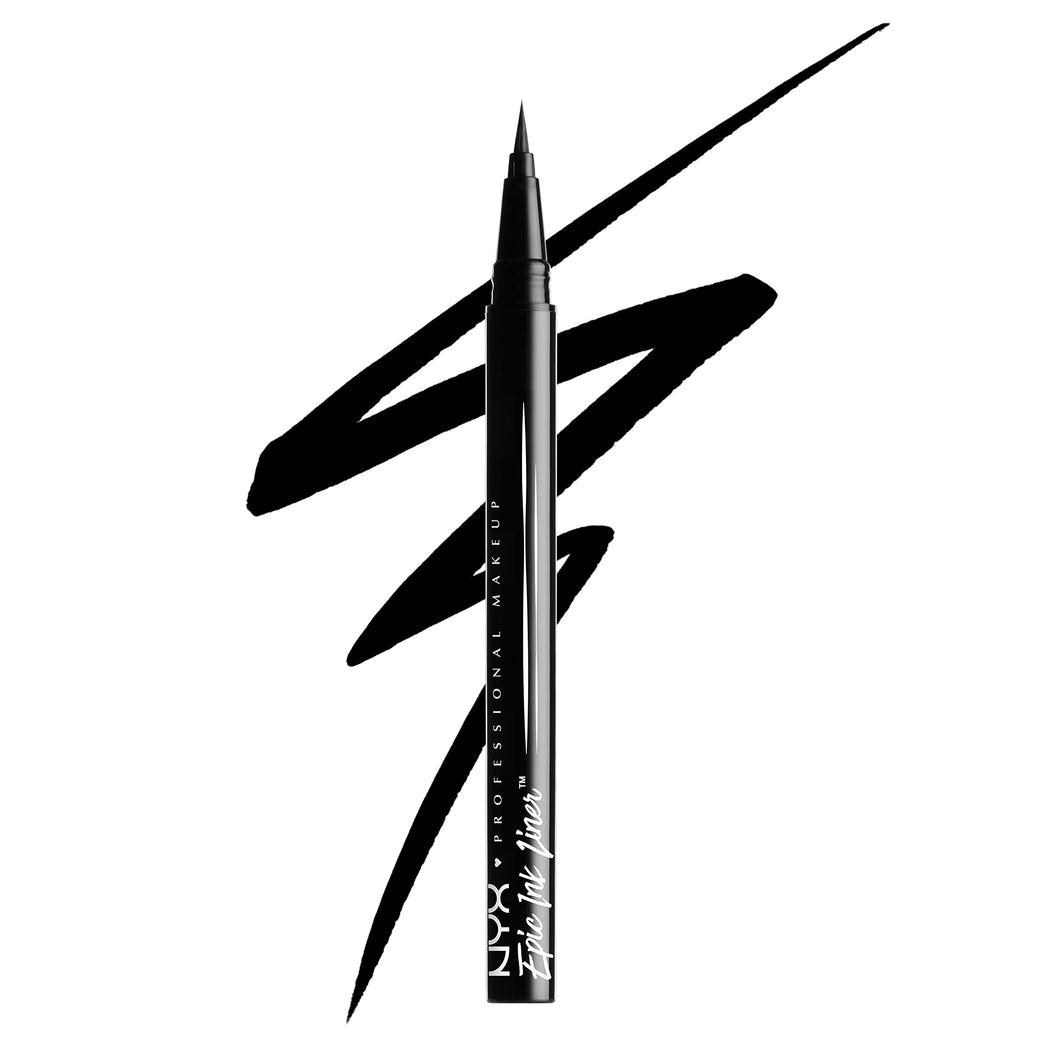 NYX Pro Makeup Intense Black Epic Ink Eyeliner, Vegan, Waterproof & Smudge-proof with Precision Felt Tip Applicator