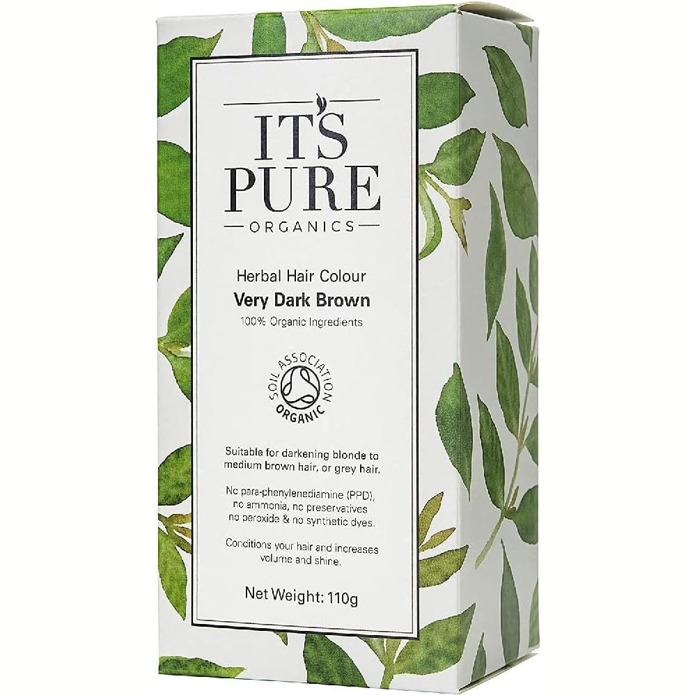 Pure Natural Very Dark Brown Organic Herbal Hair Colour