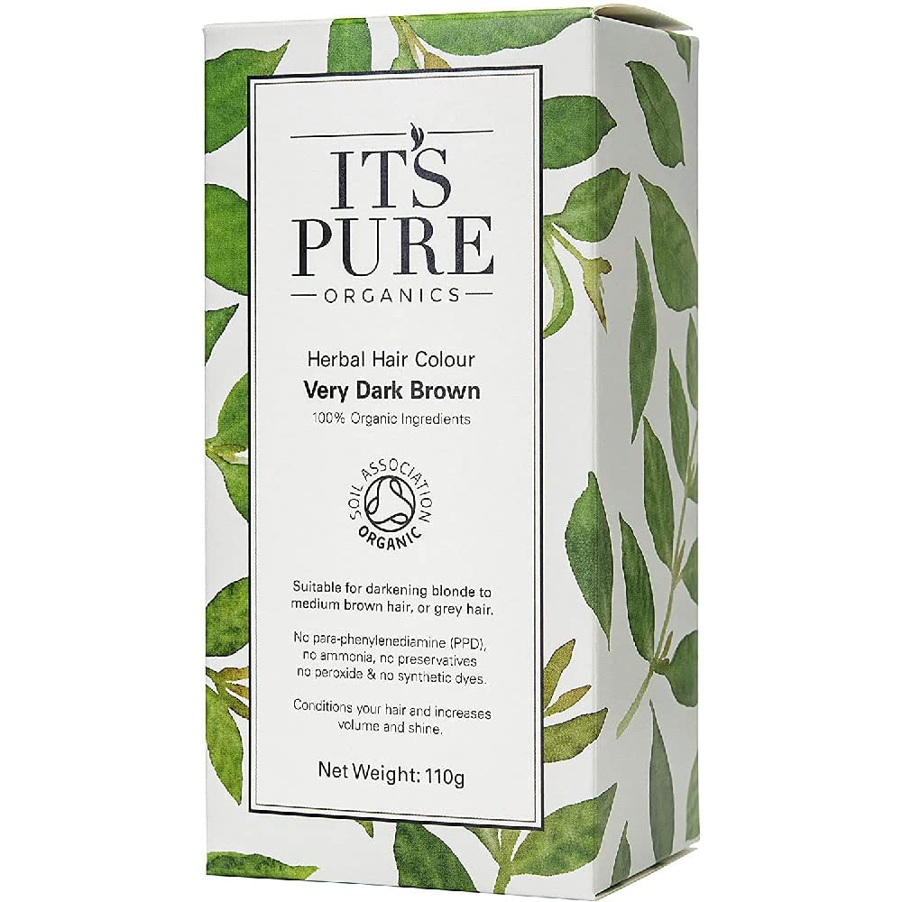 Pure Natural Very Dark Brown Organic Herbal Hair Colour