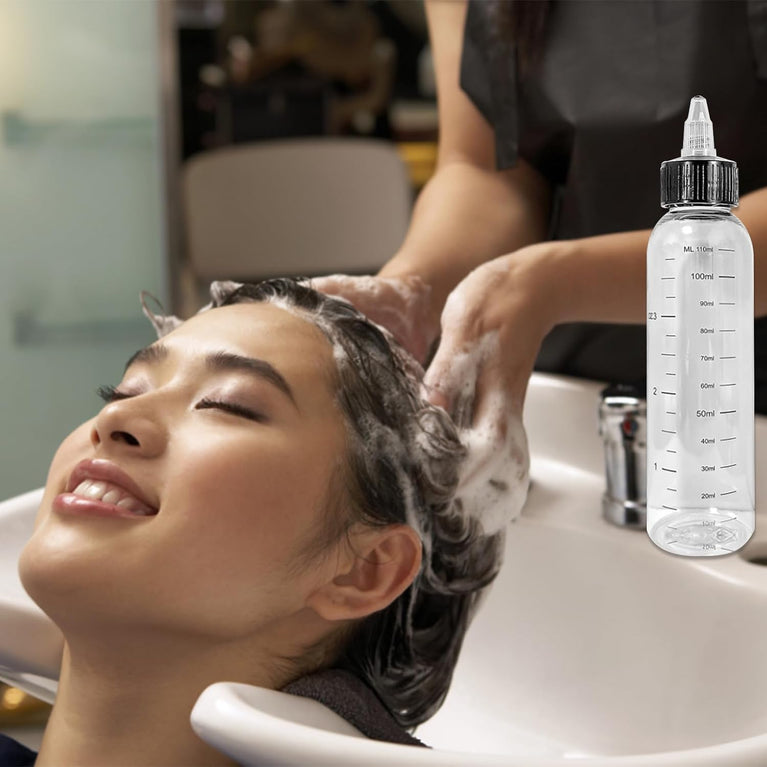 Hair Oil Applicator Bottle Set of 2 - 110ML Squeeze Bottles for Home Salon Hair Care