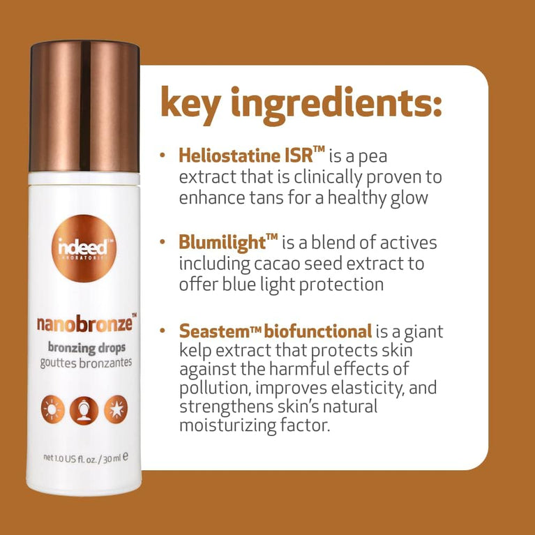 Indeed Labs 30ml Nanobronze Bronzing Drops - Your Customizable, Natural Tan and Radiance Enhancer