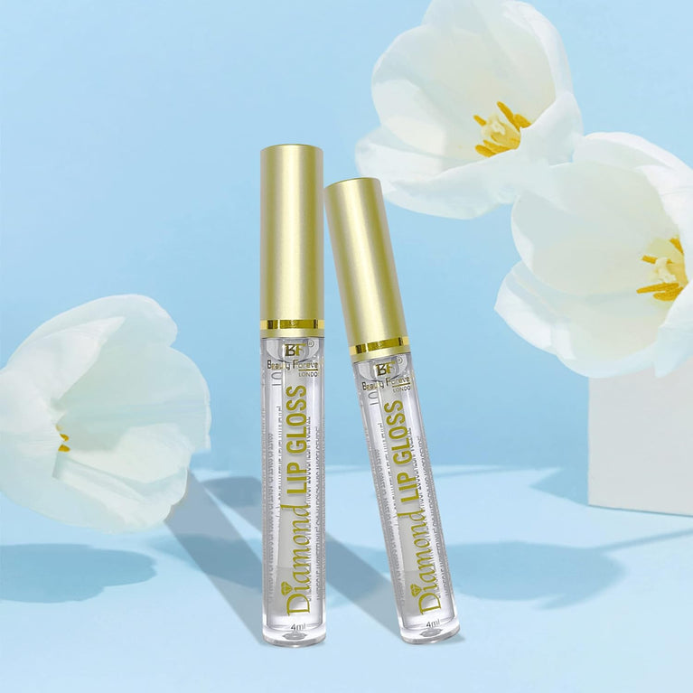 Beauty Forever Diamond Sheer Lip Gloss with Vitamin E and Vanilla Essence, Non-Sticky Hydrating Formula, 4ml (Clear 01)