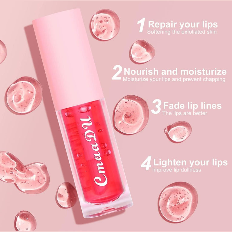Mrettick 6-Pack Fruit-Infused Lip Glow Oil Set - Moisturizing and Color-Changing Lip Care Kit