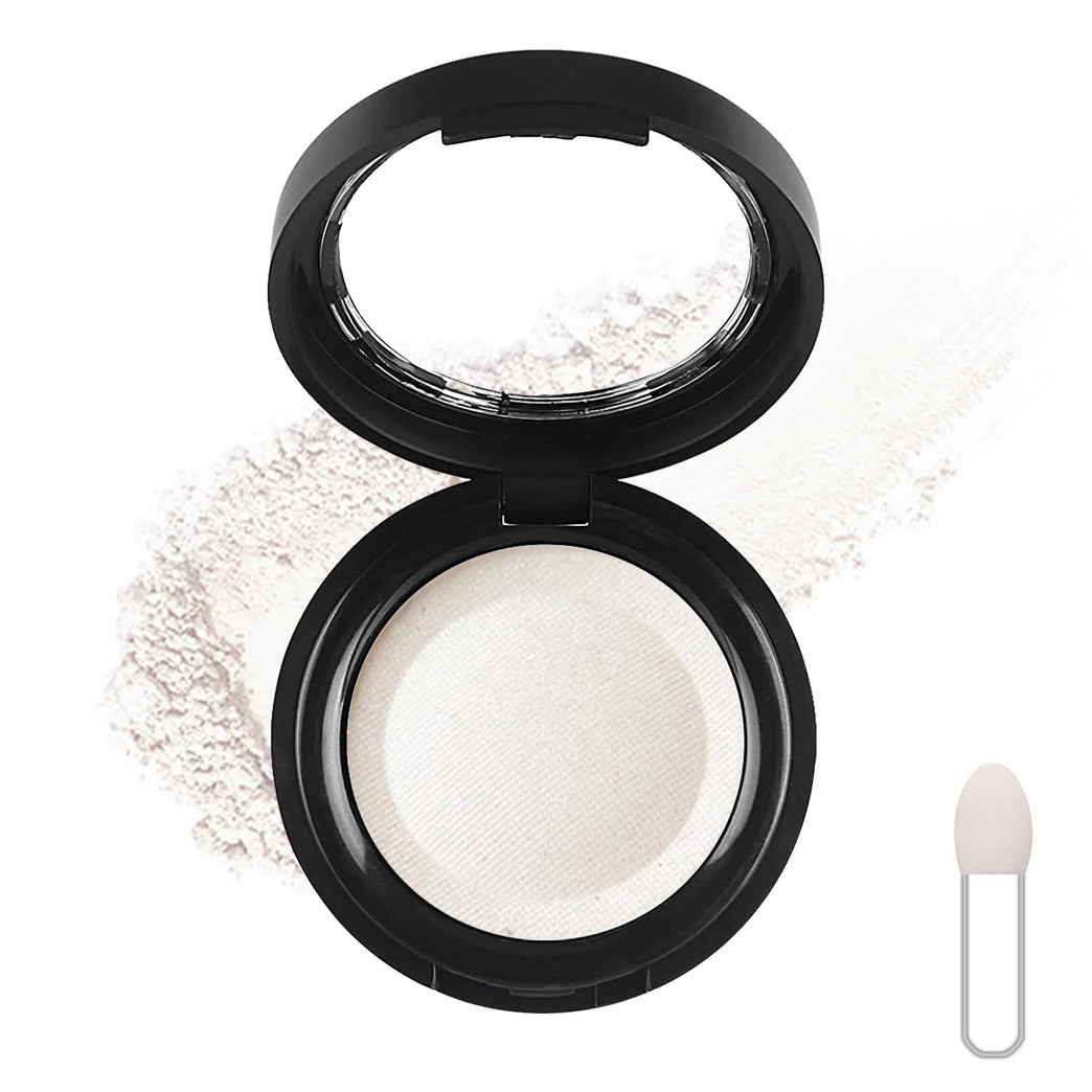 White Single Shimmer Eyeshadow - High Pigment, Long Lasting, Waterproof Makeup Powder Palette