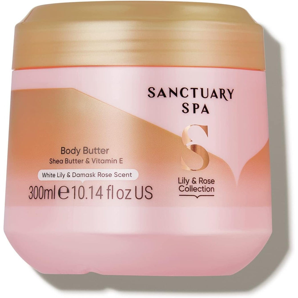 Luxurious Lily & Rose Body Butter - Shea Moisturiser, 300ml