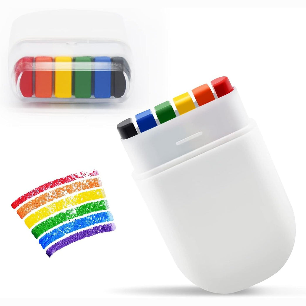 Vibrant Rainbow Face & Body Paint Crayon - Gay Pride Parade Makeup, Compact Pride Month Celebration Fan Brush, Safe & Easy to Apply for Cosplay, Parties and Halloween (Single Pack)
