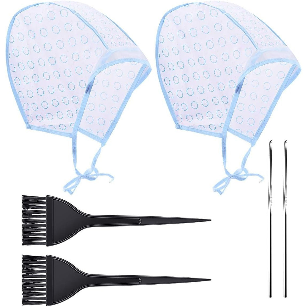 Hair Dyeing and Highlighting Kit with Cap, Hooks, and Brush for Home and Salon Use