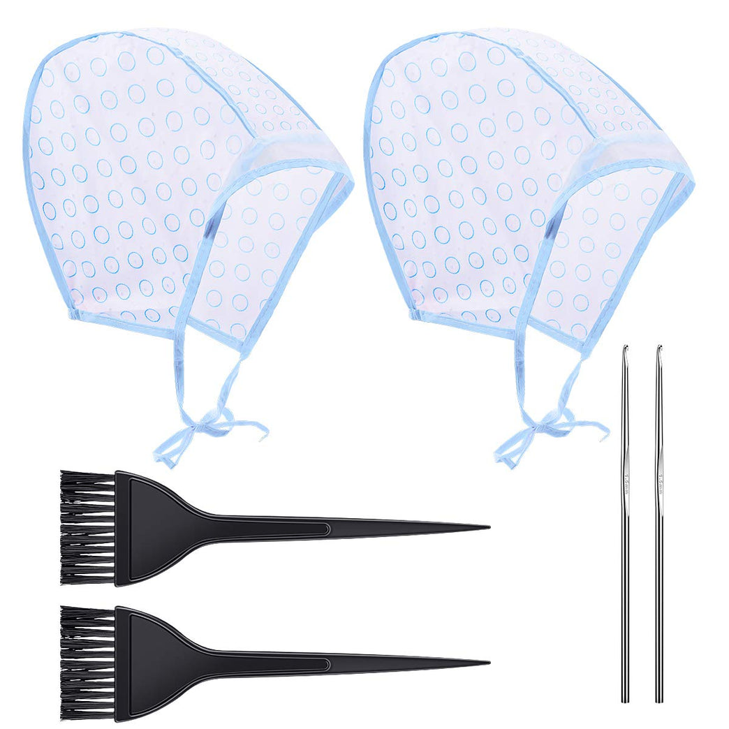 Hair Dyeing and Highlighting Kit with Cap, Hooks, and Brush for Home and Salon Use