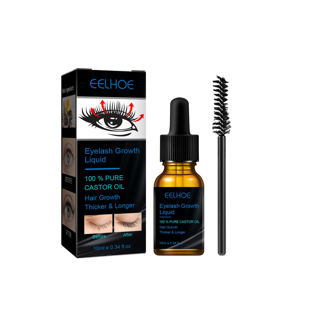 Rapid Lash and Brow Growth Serum with Castor Oil - 100% Natural Eyelash Enhancer & Hair Treatment - 10ML Booster for Full, Long, Thick Lashes and Eyebrows
