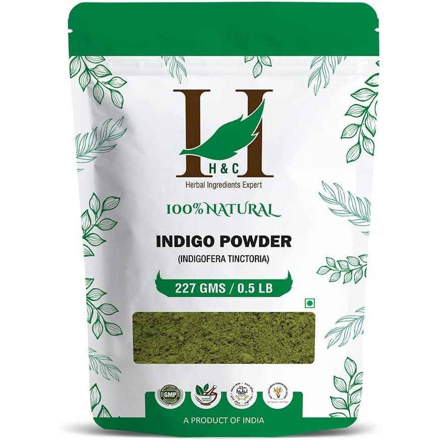 H&C Indigo Powder (Indigofera Tinctoria) - 227g Pack | For Hair Coloring