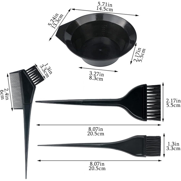 NEPAK Hair Coloring Kit with 24 Pcs, Tinting Bowl, Dye Brush, Ear Cover, and Gloves for Hair Coloring Applicator