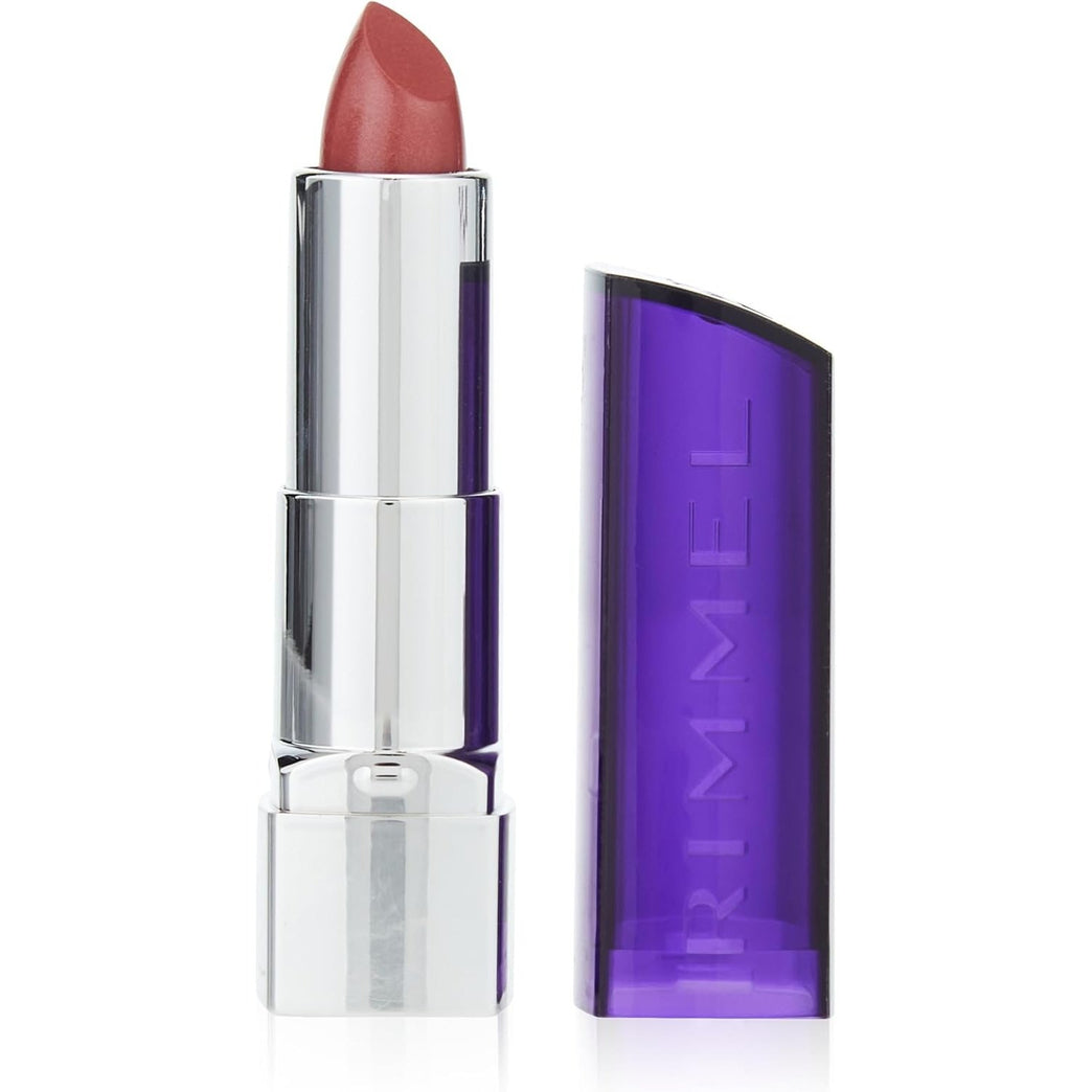 Rimmel London Heather Shimmer Lipstick, 220, Hydrating Formula with Vitamins A, C, E, 4g