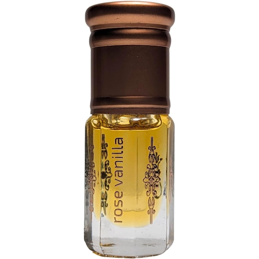 Rose Vanilla Perfume Oud Oil Fragrance Blend (روزفانيلا) by Ghuroob Oud | 3ml Bottle Velvet Pouch Included | Rose, Vanilla, Floral, Romantic Notes | Arabia Attar Perfect for Ramadan or Eid
- Aromatic Rose Vanilla Perfume Oud Oil Blend by Ghuroob Oud