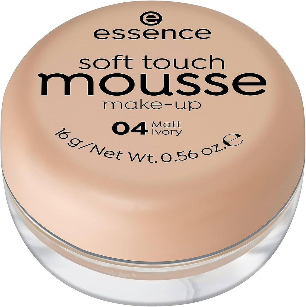 Essence Breathable Mousse Foundation, No.04 Matt Ivory, Nude - Perfect for Combination and Mature Skin, Vegan and Cruelty-Free