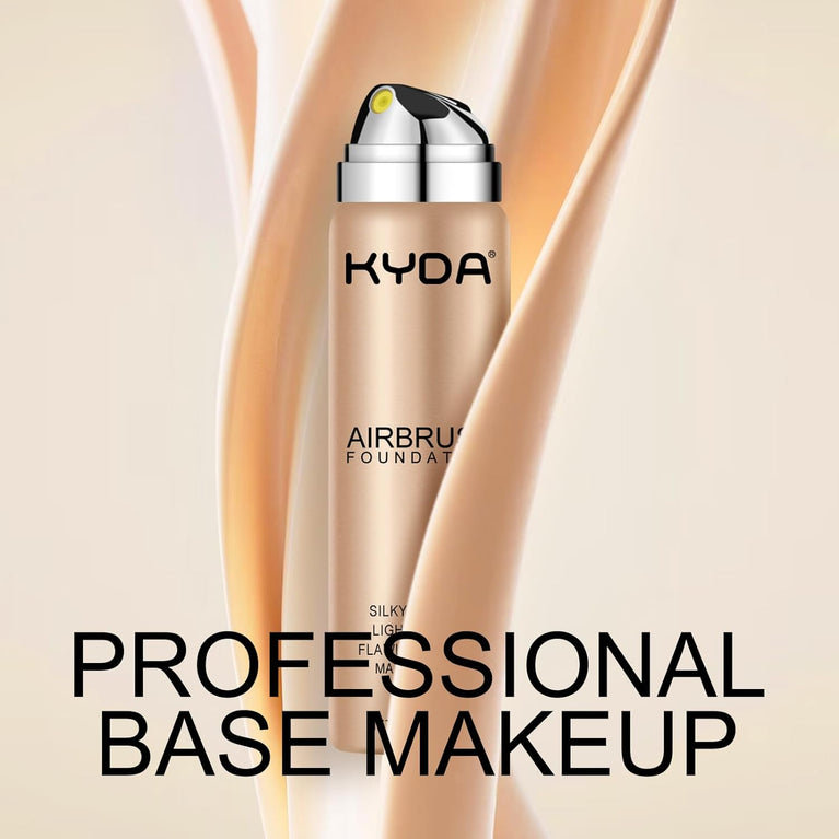 KYDA AirBrush Foundation Spray - Natural Beige, High Coverage Makeup Foundation by Ownest Beauty