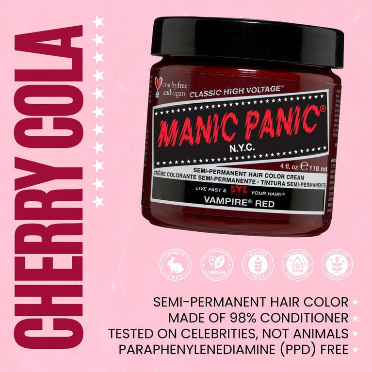 Manic Panic High Voltage Classic Cream Formula, Vampire Red, 0.118 kg 612600110326