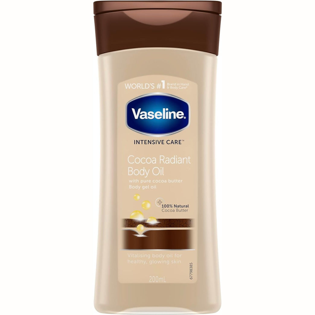 Vaseline Cocoa Radiant Body Oil with 100% Natural Cocoa Butter for Dry Skin 200 ml