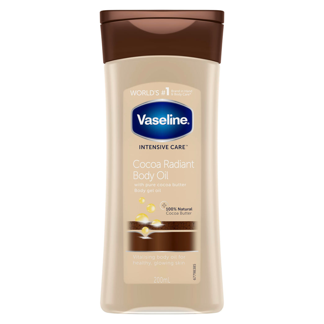 Vaseline Cocoa Radiant Body Oil with 100% Natural Cocoa Butter for Dry Skin 200 ml