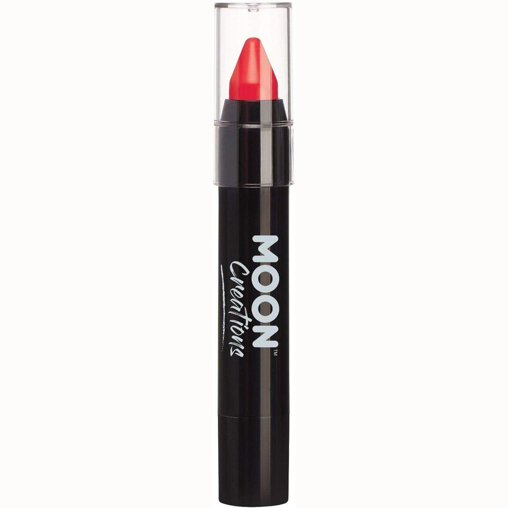 Moon Creations Ultimate Face Painting Crayon Stick in Red | Kids & Adults | 3.2g | Sweat & Water Resistant | UK Made, Cruelty Free | Ideal for Parties, Festivals, Halloween, Fancy Dress