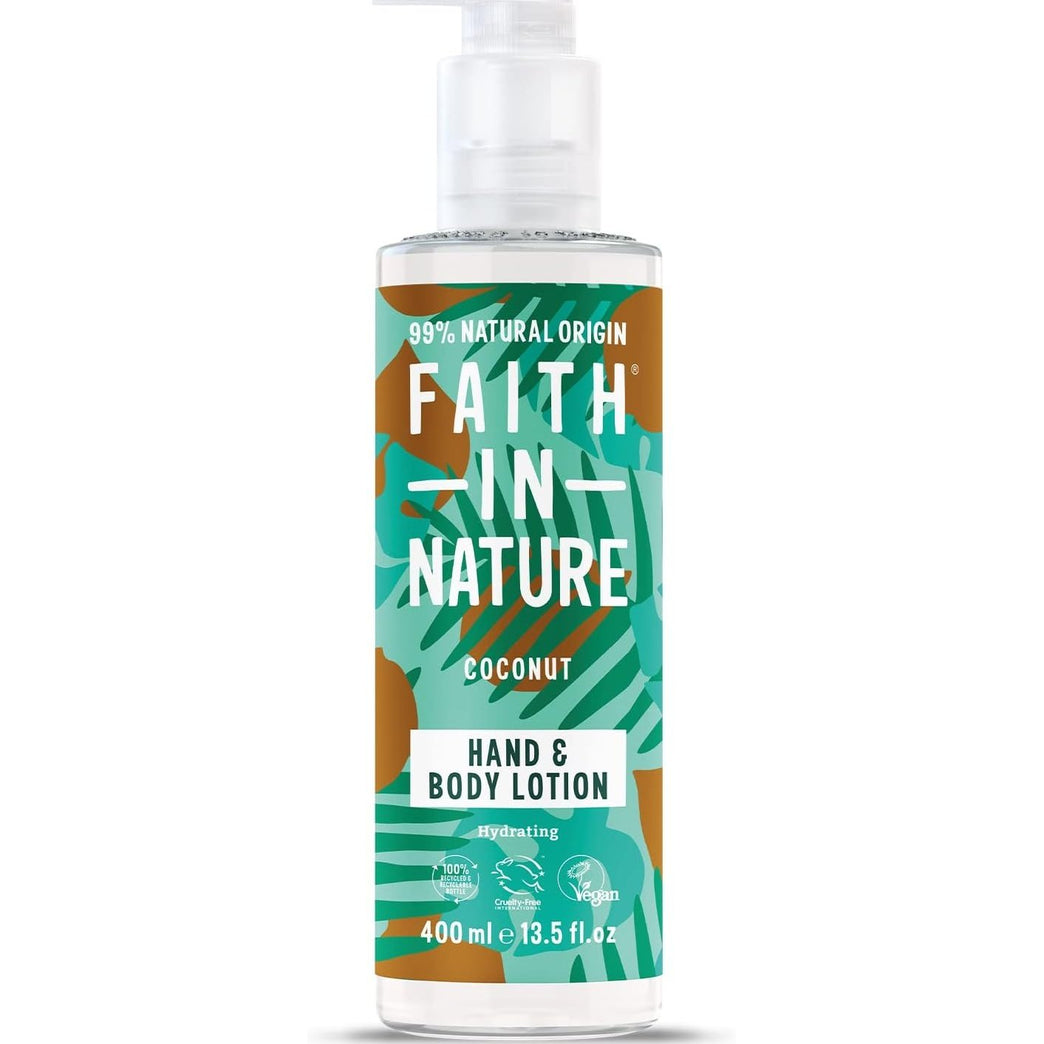 Natural Coconut Hand and Body Lotion from Faith In Nature - 400 ml Bottle
