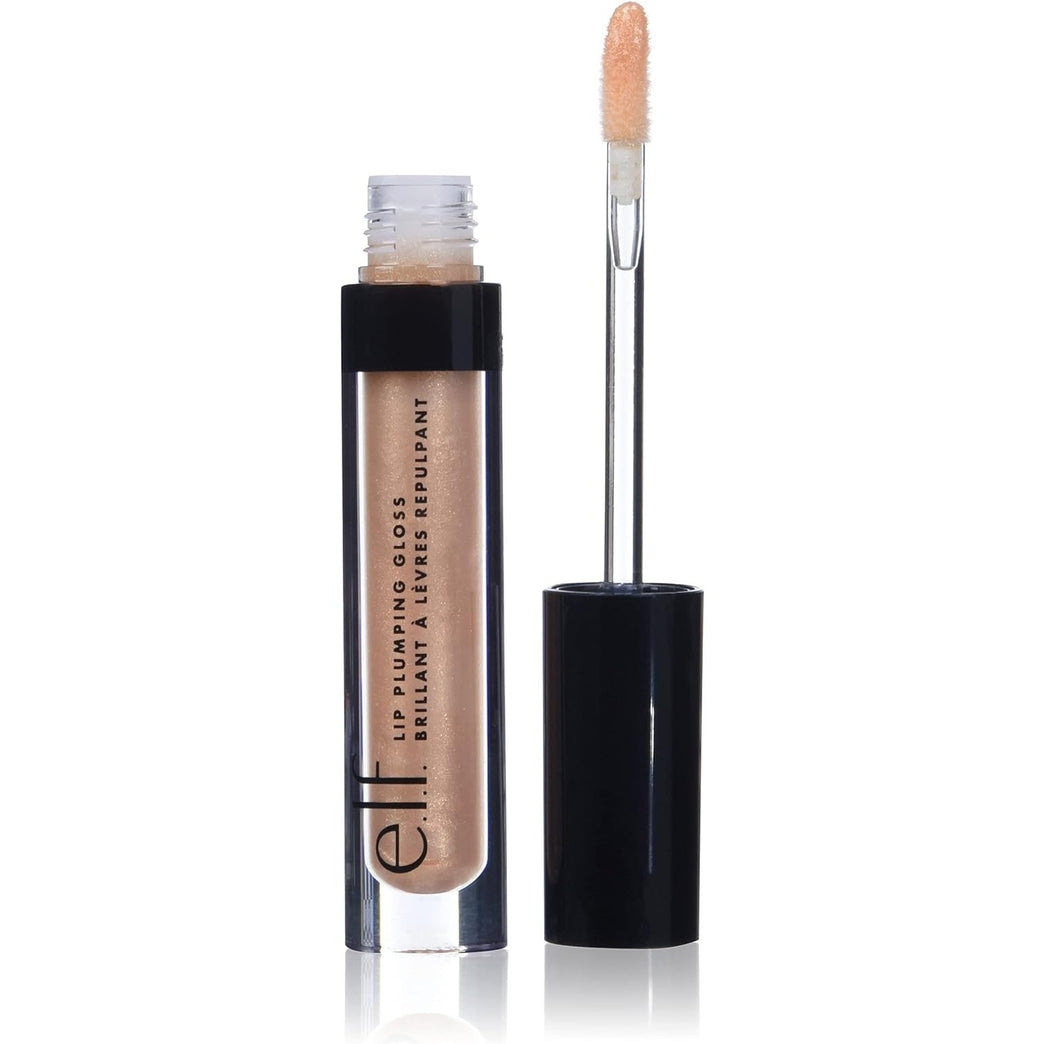 Nourishing Lip Gloss by e.l.f, Plumping, Hydrating, High-Shine, Champagne Glam Shimmer, 2.7 ml - Enriched with Vitamin E and Coconut Oil (Pack of 1)