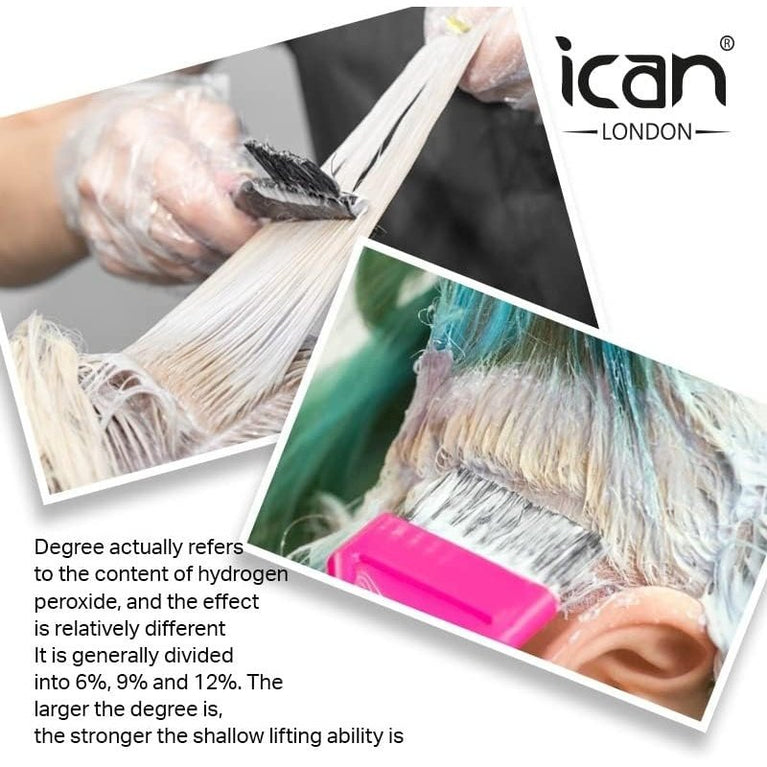 ICAN LONDON BLEACHING SET - 20 Vol Cream Peroxide 6% 1000ml + Rapid Blue Powder Bleach 500g