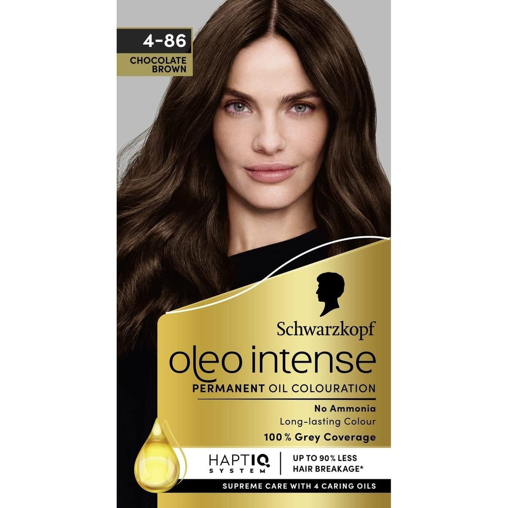 Schwarzkopf Oleo Intense Permanent Oil Colour Hair Dye, 100% Grey Coverage - Choose from 15 Shades