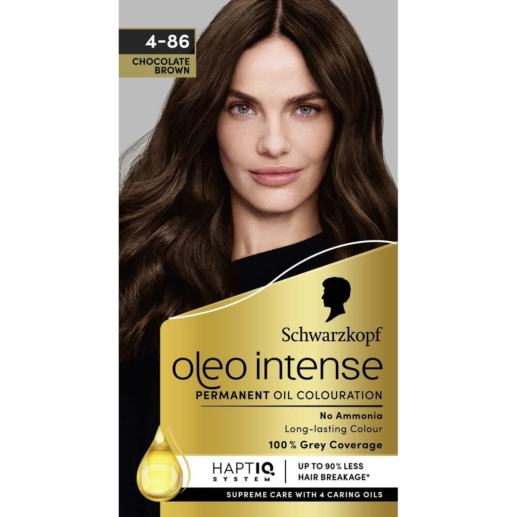 Schwarzkopf Oleo Intense Permanent Oil Colour Hair Dye, 100% Grey Coverage - Choose from 15 Shades