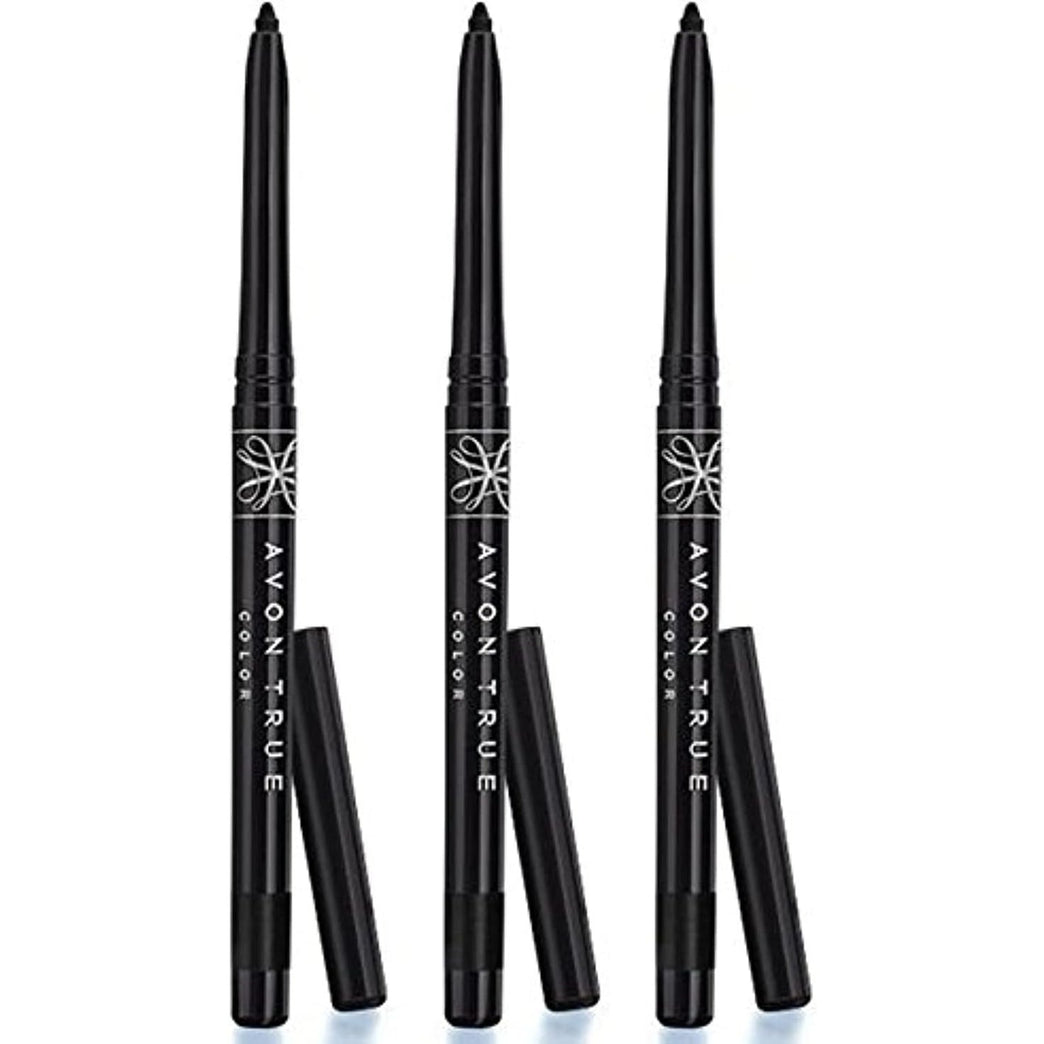 Avon Glimmerstick Trio - Waterproof Eyeliner in Blackest Black, Long-wearing, No Sharpening Required